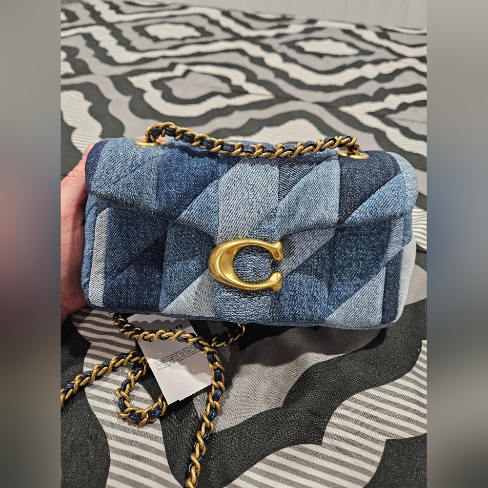 Coach blue tabby patchwork "20 - Picture 4 of 7